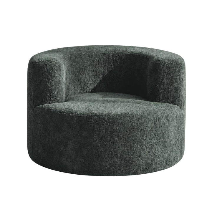 Single Green Velvet Accent Chair with Curved Back, Compact Lounge Chair ARROWSHELF