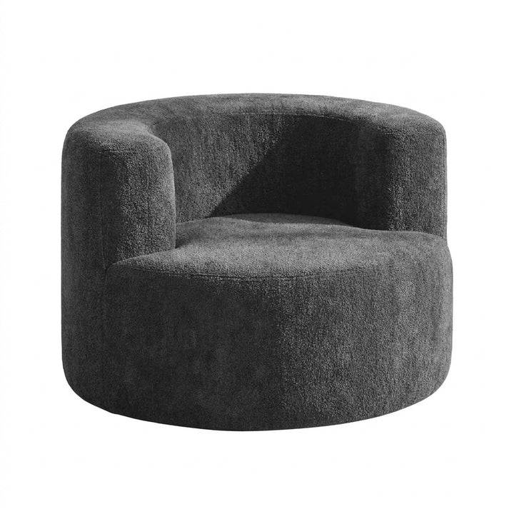 Single Grey Velvet Accent Chair with Curved Back, Compact Lounge Chair ARROWSOFA