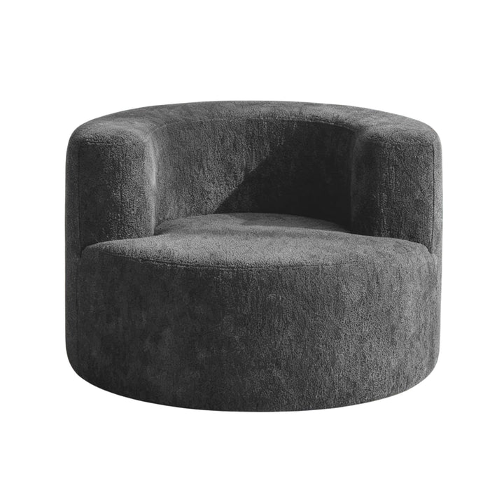 Single Grey Velvet Accent Chair with Curved Back, Compact Lounge Chair ARROWSOFA