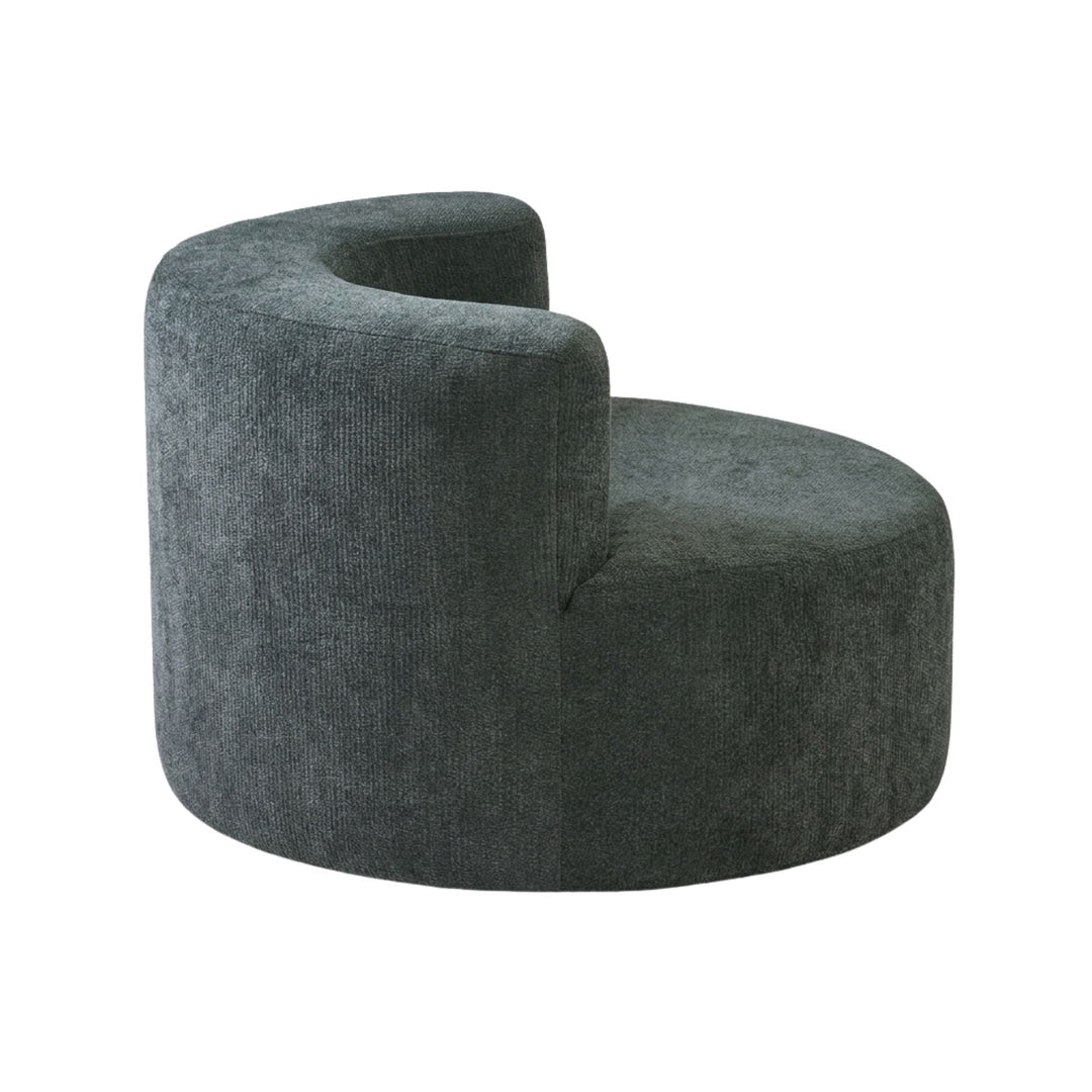 Single Green Velvet Accent Chair with Curved Back, Compact Lounge Chair ARROWSHELF