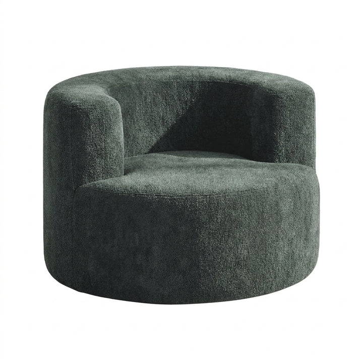 Single Green Velvet Accent Chair with Curved Back, Compact Lounge Chair ARROWSHELF