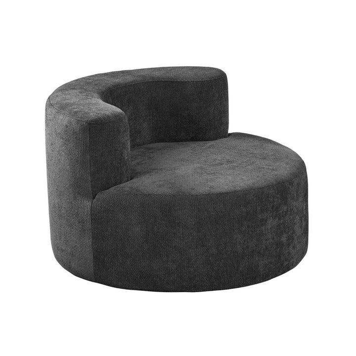 Single Grey Velvet Accent Chair with Curved Back, Compact Lounge Chair ARROWSOFA