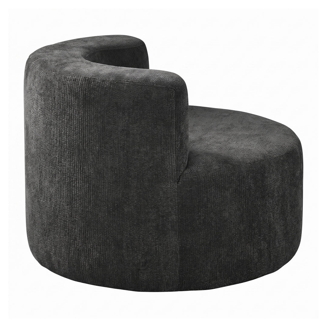 Single Grey Velvet Accent Chair with Curved Back, Compact Lounge Chair ARROWSOFA
