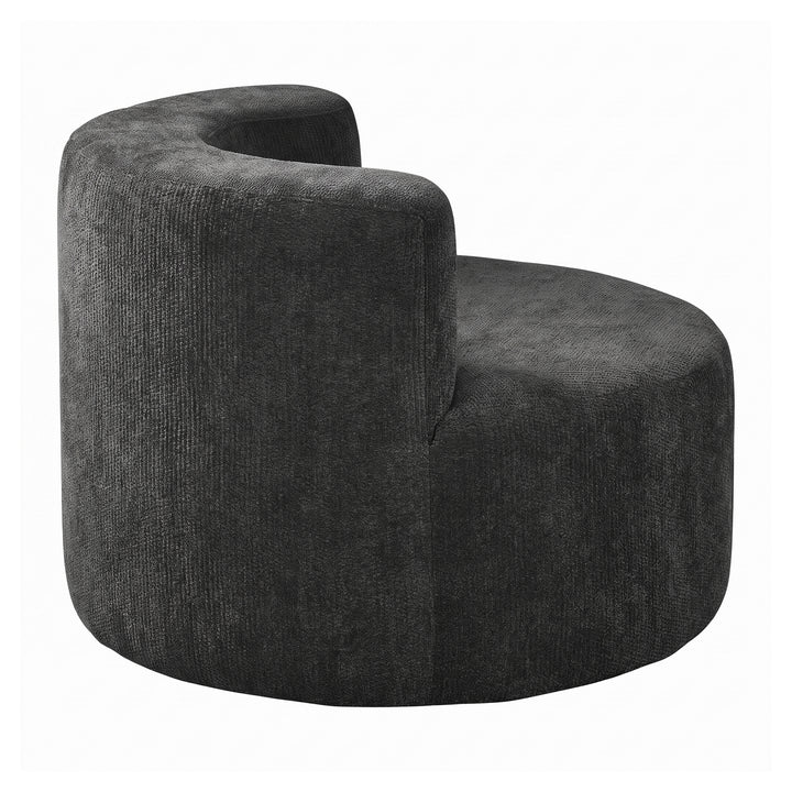 Single Grey Velvet Accent Chair with Curved Back, Compact Lounge Chair ARROWSOFA