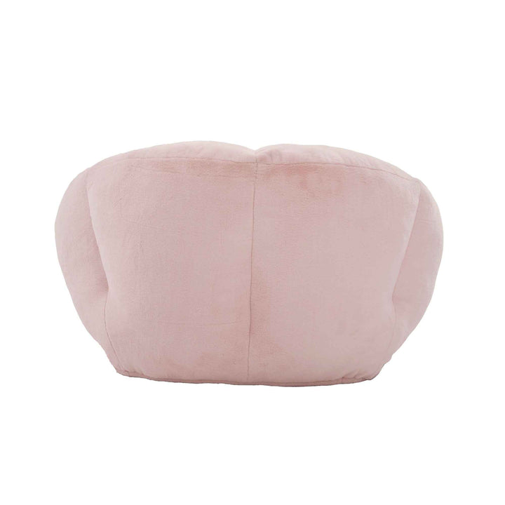 Lazy chair shell shaped sofa pink faux fur, memory foam bean bag chair removable cover