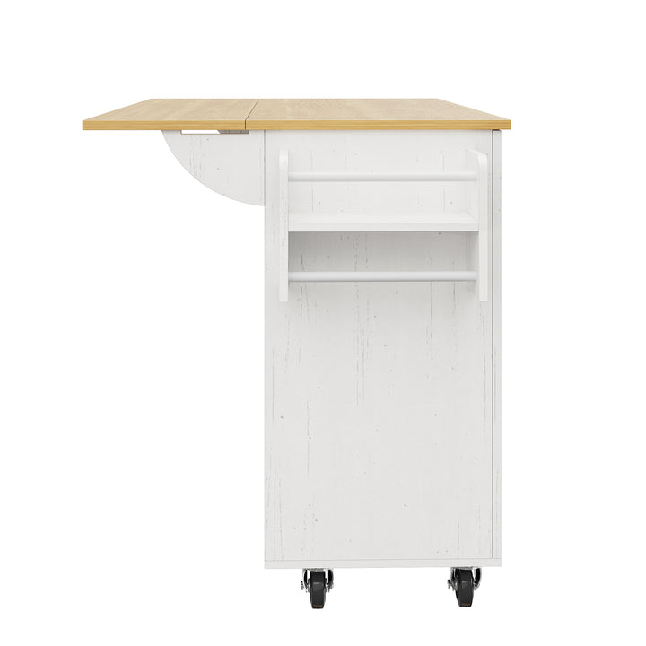 White modern foldable kitchen island trolleys BOG