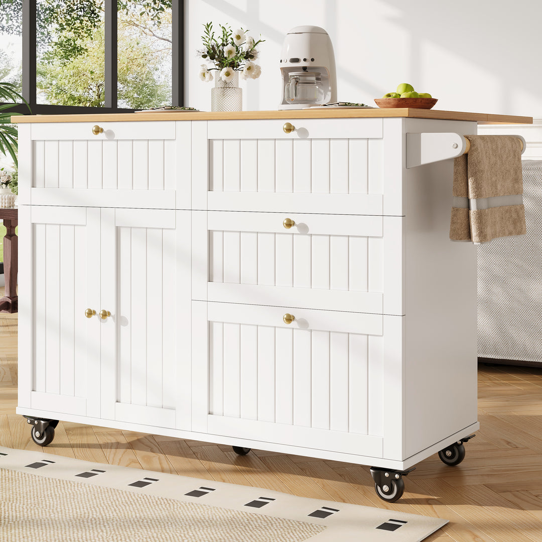 White kitchen trolley foldable top storage FROSTFIELD