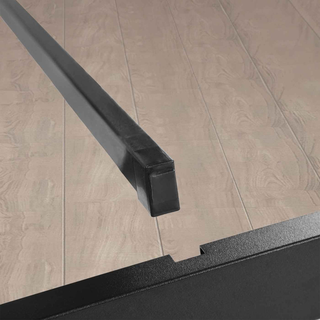 Single Metal Bed Frame Black 90x190cm Space-Saving Sturdy Steel Bed for Bedroom CIRCLE SI BK C