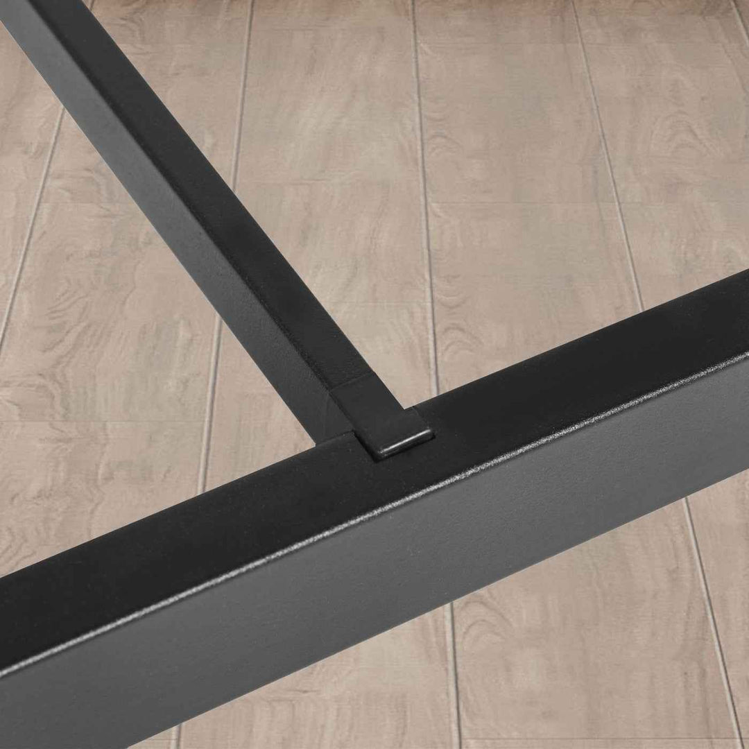 Single Metal Bed Frame Black 90x190cm Space-Saving Sturdy Steel Bed for Bedroom CIRCLE SI BK C