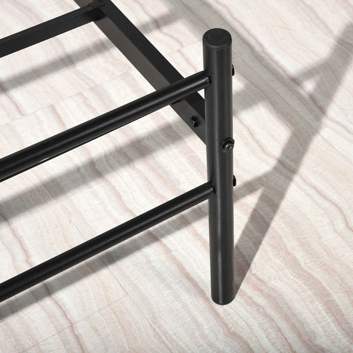 Single Metal Bed Frame Black 90x190cm Space-Saving Sturdy Steel Bed for Bedroom CIRCLE SI BK C
