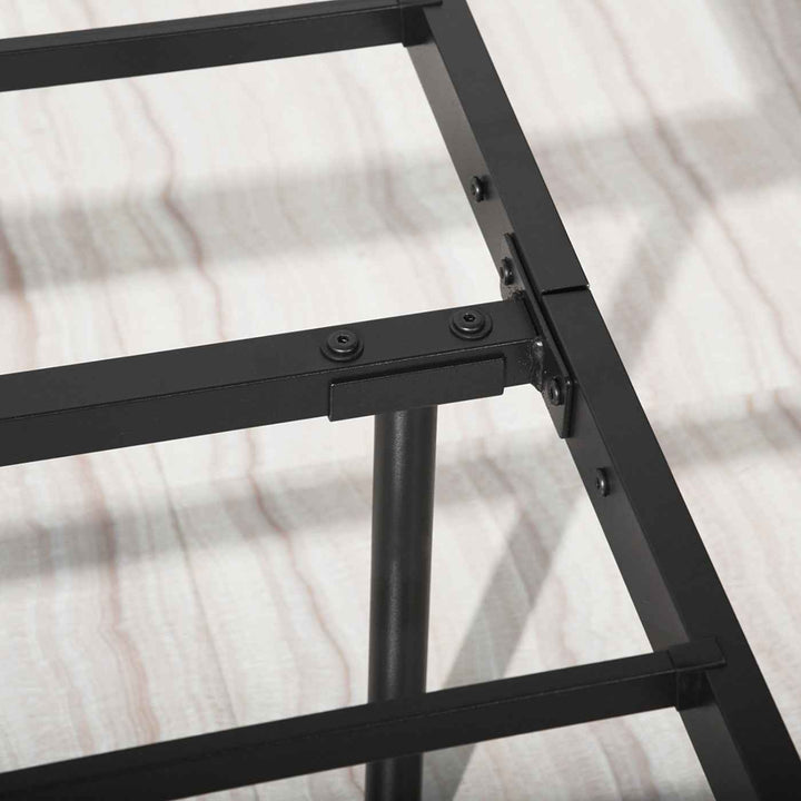 Single Metal Bed Frame Black 90x190cm Space-Saving Sturdy Steel Bed for Bedroom CIRCLE SI BK C