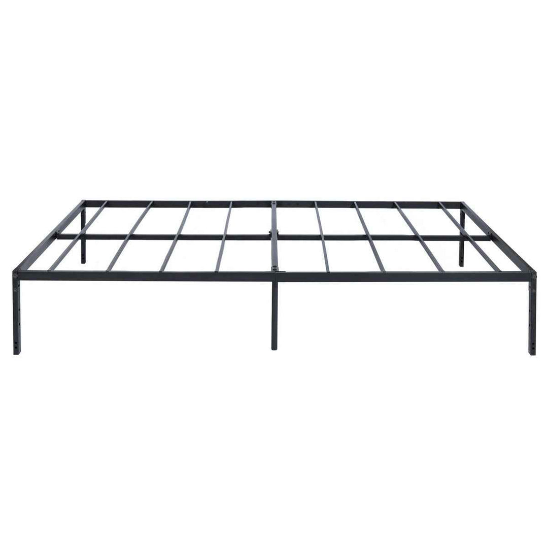 Full Size Metal Bed Frame Black 190x140cm – Foldable Platform Base, Space Saving KIELA FULL