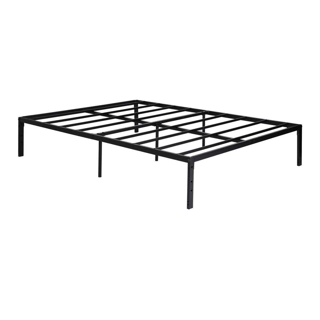 Full Size Metal Bed Frame Black 190x140cm – Foldable Platform Base, Space Saving KIELA FULL