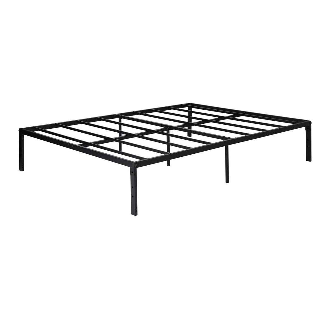 Full Size Metal Bed Frame Black 190x140cm – Foldable Platform Base, Space Saving KIELA FULL