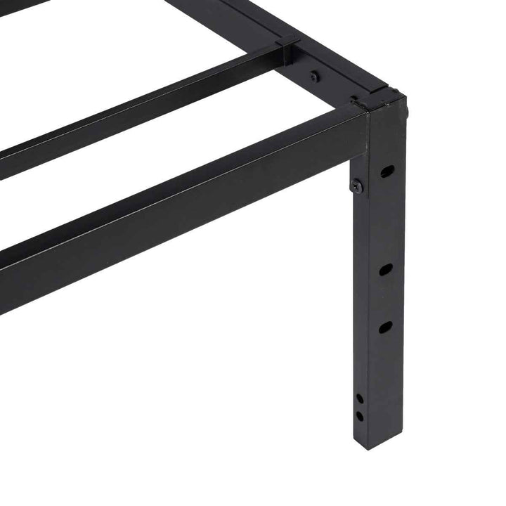 Full Size Metal Bed Frame Black 190x140cm – Foldable Platform Base, Space Saving KIELA FULL