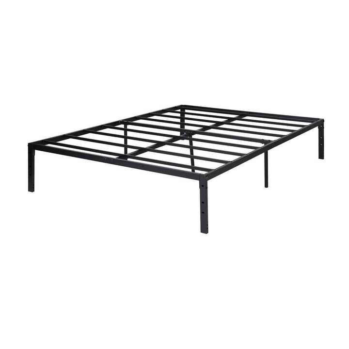 Full Size Metal Bed Frame Black 190x140cm – Foldable Platform Base, Space Saving KIELA FULL