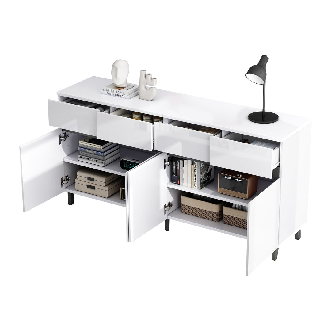 Modern high gloss white sideboard buffet 4 doors 160*40cm SPICEROUT