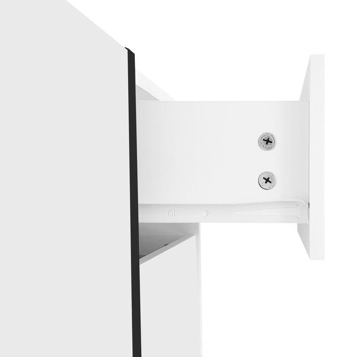 High gloss black &amp; white TV cabinet with LED and versatile storage BLADE