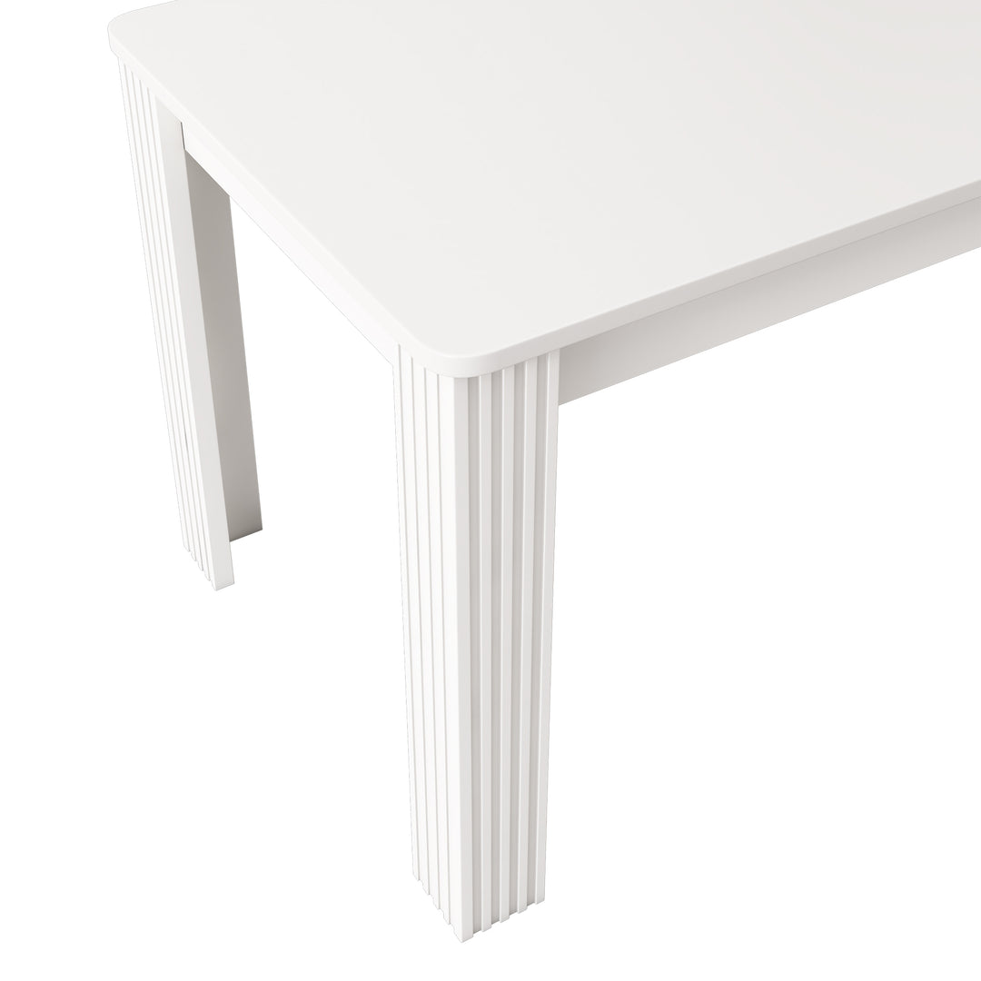 White wooden dining table with thick legs 116×65 ZAKRUD UK