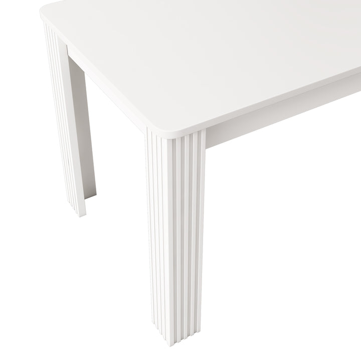 White wooden dining table with thick legs 116×65 ZAKRUD UK