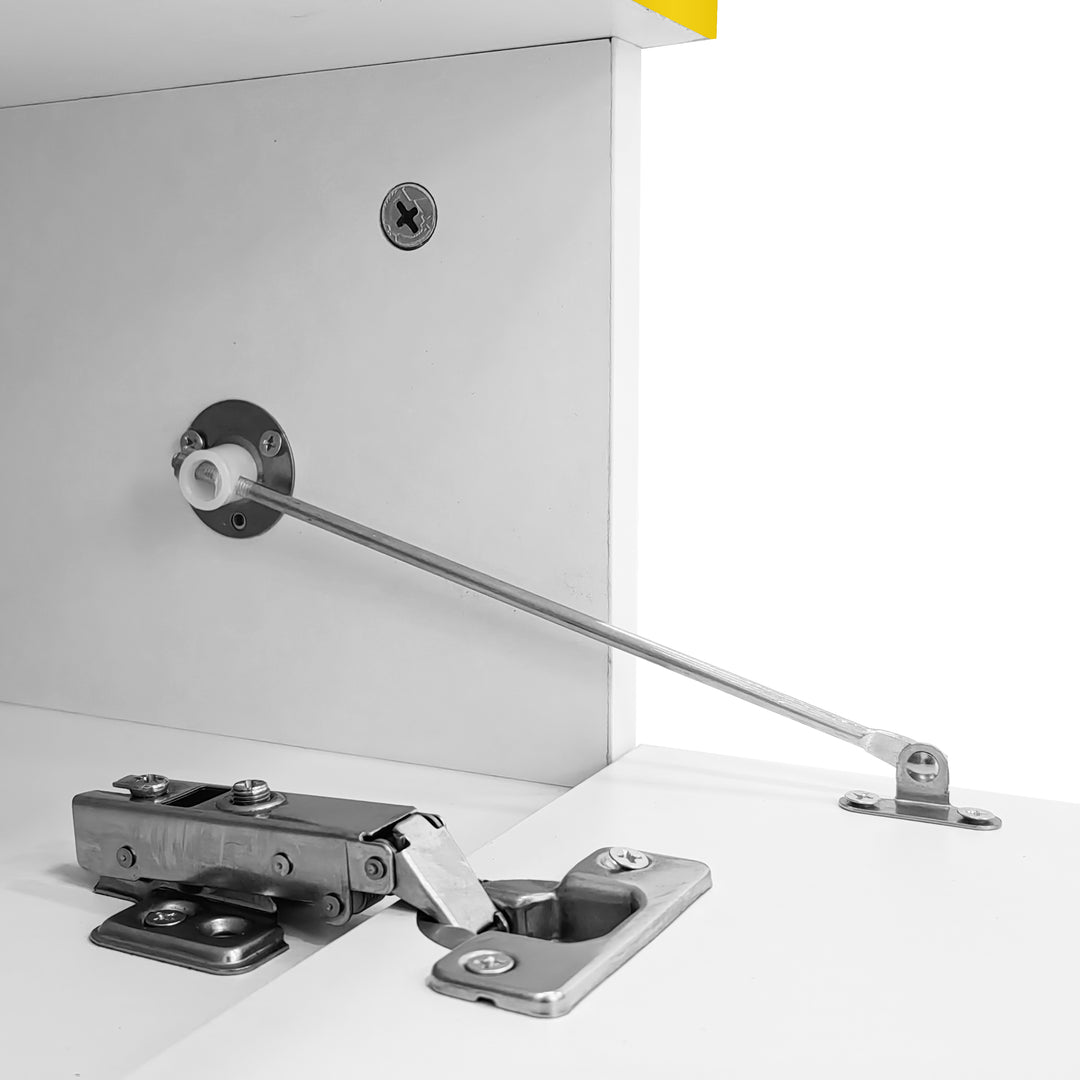 Modern high gloss white coffee table with LED lights golden accent SHEATH