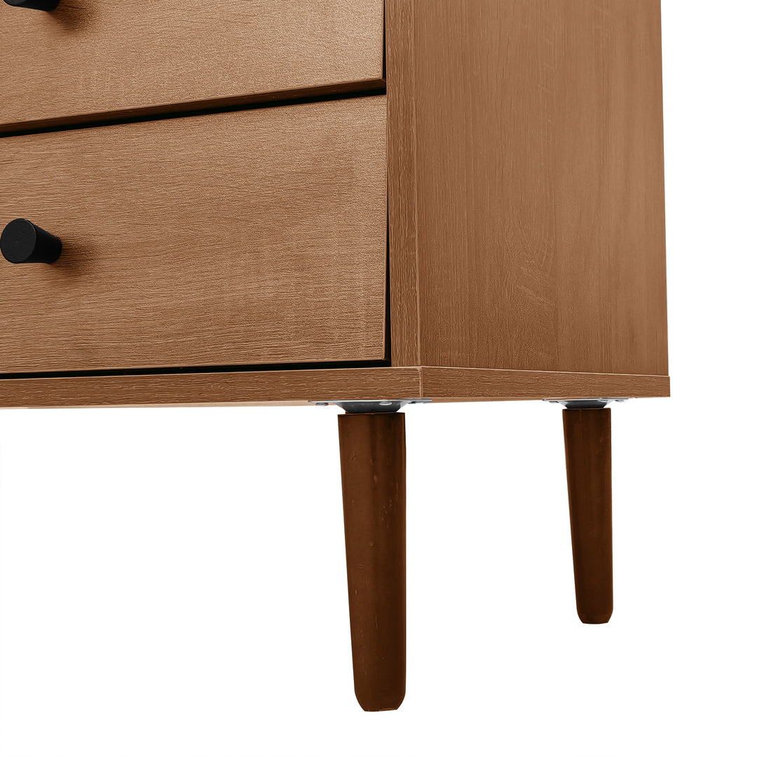 Wooden rattan sideboard vintage 3 doors 2 drawers 130x40x75.5cm SEAGRASSBED UK