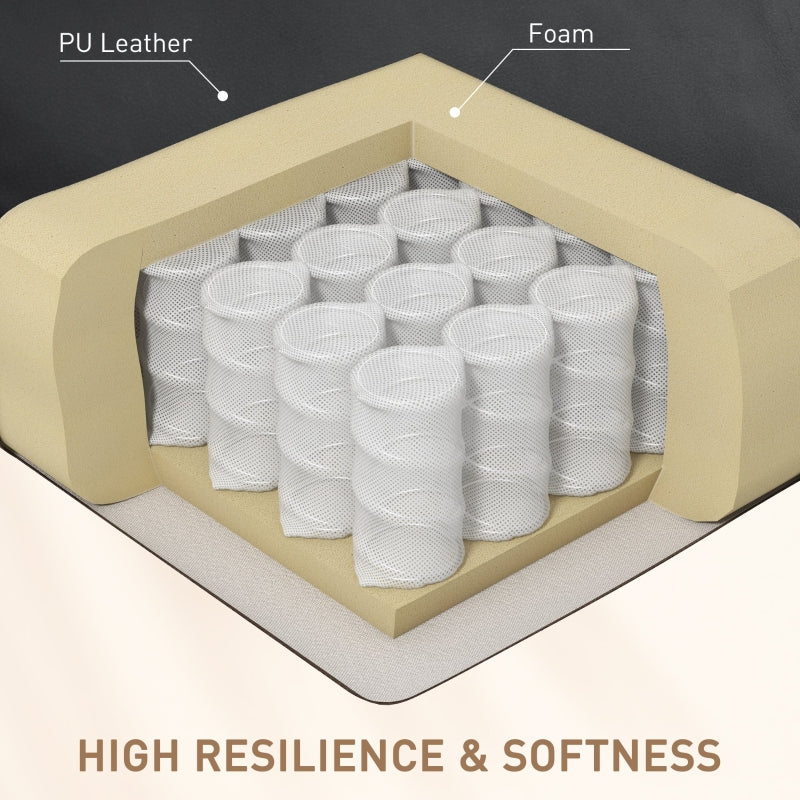 Faux leather black push back recliner armchair with massage adjustable leg rest BARCHANDUNE