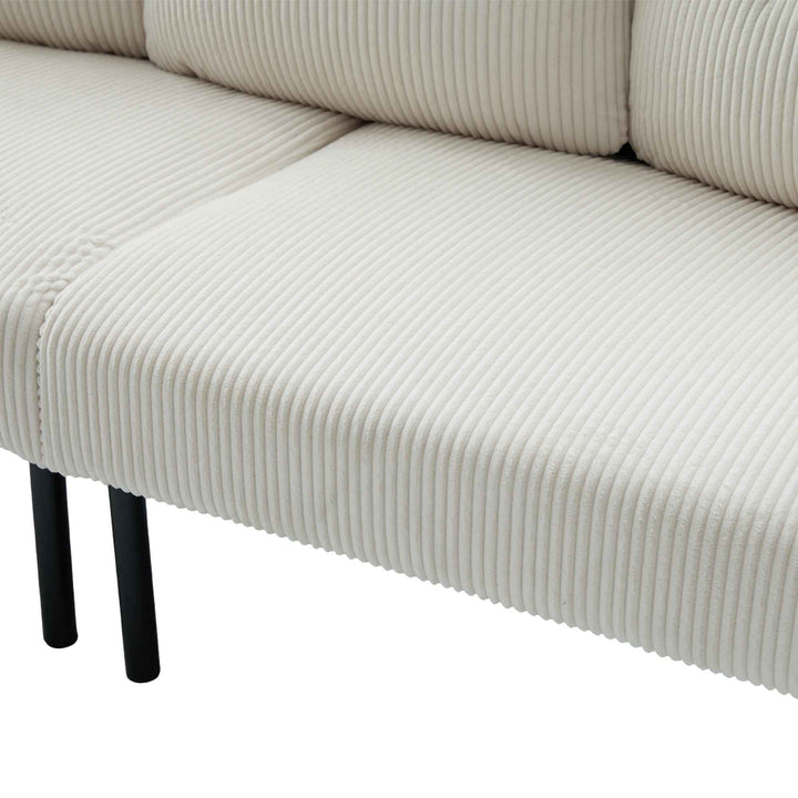 00+Oversized Loveseat Sofa, Corduroy Upholstered Double-Seater, Beige for Living Room NOVAON
