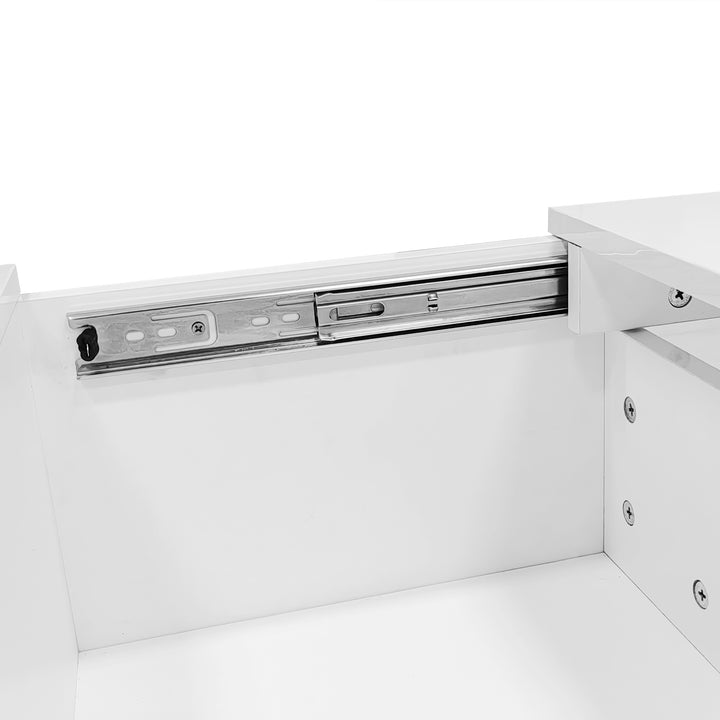 White high gloss coffee table with storage 100 x 55 x 35 cm WAXCELL UK