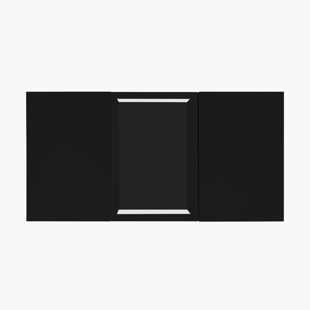 Black glass LED lighting coffee table with storage 100×50×35.5cm ALGORITH