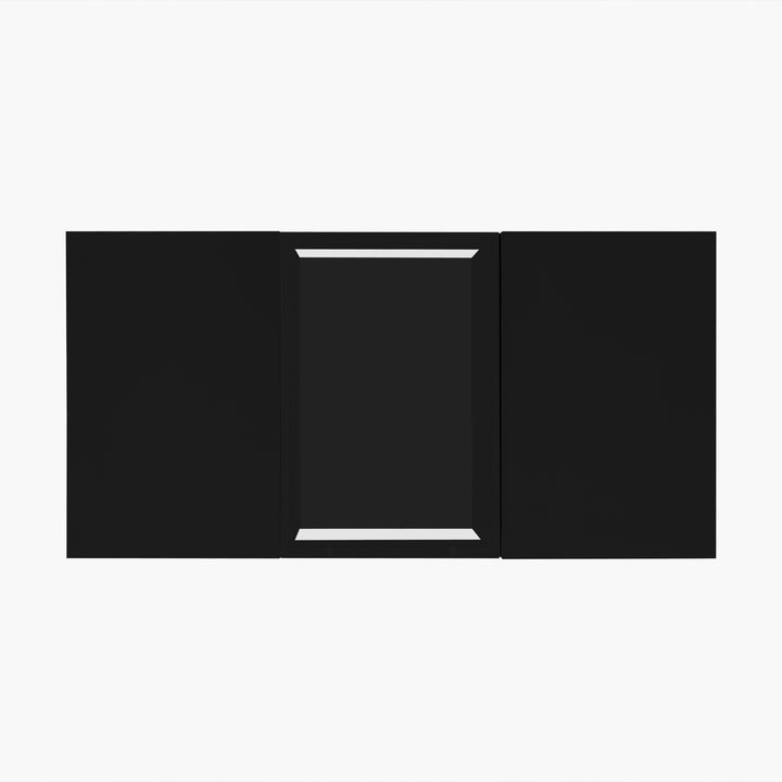 Black glass LED lighting coffee table with storage 100×50×35.5cm ALGORITH