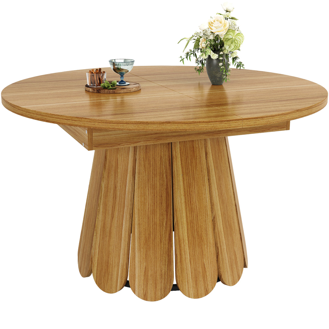 Extendable oval dining table wood-grain (118-158 cm) SISALTWIST