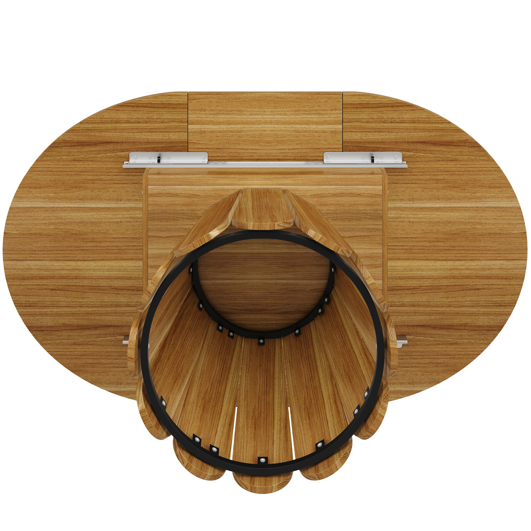 Extendable oval dining table wood-grain (118-158 cm) SISALTWIST