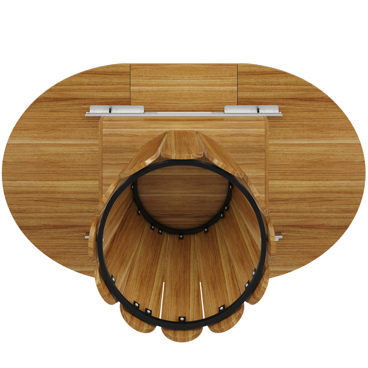 Extendable oval dining table wood-grain (118-158 cm) SISALTWIST