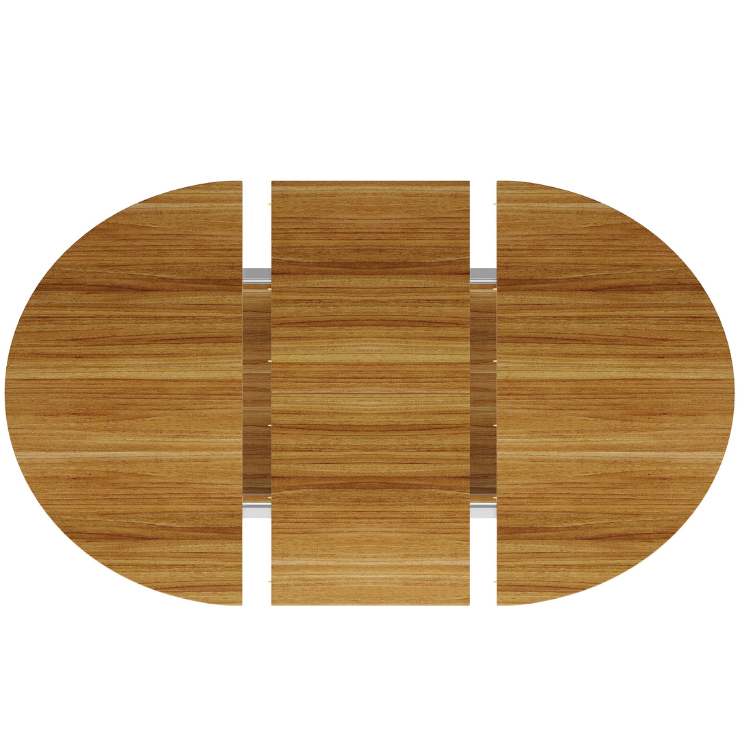 Extendable oval dining table wood-grain (118-158 cm) SISALTWIST