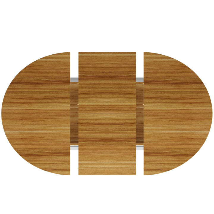Extendable oval dining table wood-grain (118-158 cm) SISALTWIST
