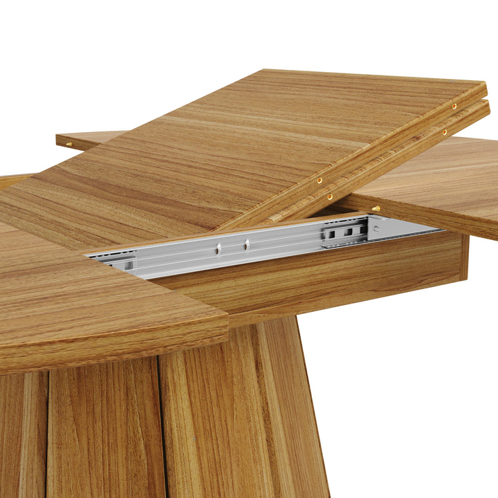Extendable oval dining table wood-grain (118-158 cm) SISALTWIST
