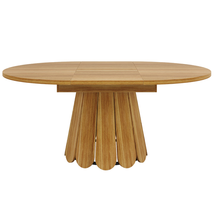 Extendable oval dining table wood-grain (118-158 cm) SISALTWIST