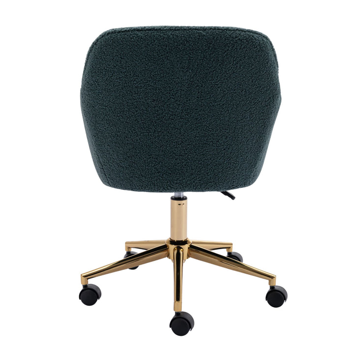Grey teddy blue velvet office chair with armrests swivel wheel gold base TORQIL BLUE UK