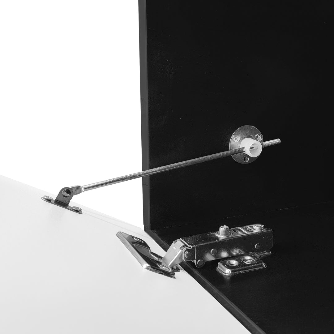Black and white high gloss suspended TV Stand with LED lighting 180cm AMENSAL