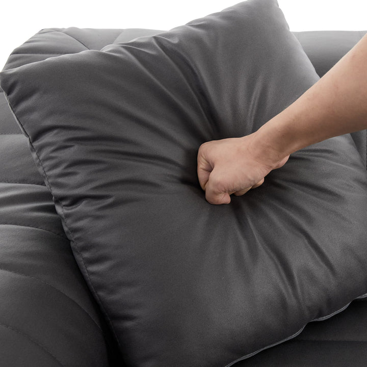 2-Seater Sofa in Grey Tech Cloth with 2 Cushions 185cm WICKERRUG