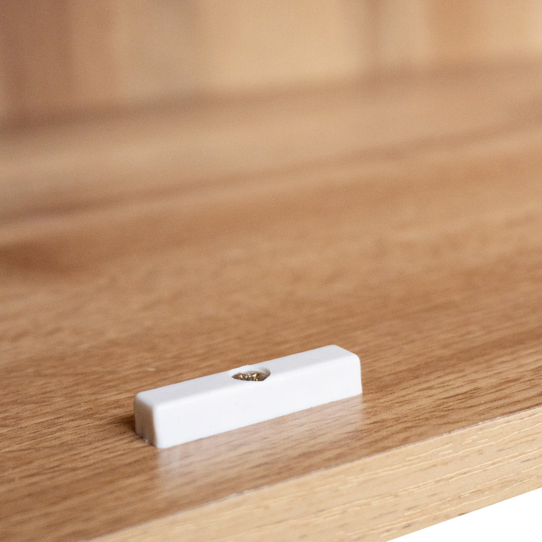 Vintage shoe cabinet textured oak look 3D with adjustable shelves 80×35×110cm FLAGELLUM