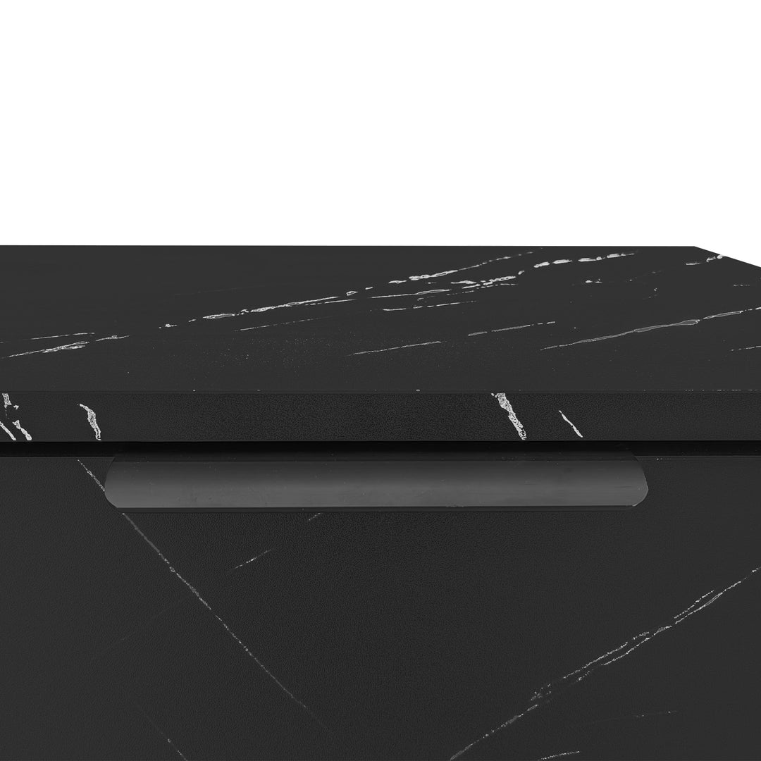 Vintage TV stand with black marble look & LED lighting MIRAGEOOZE