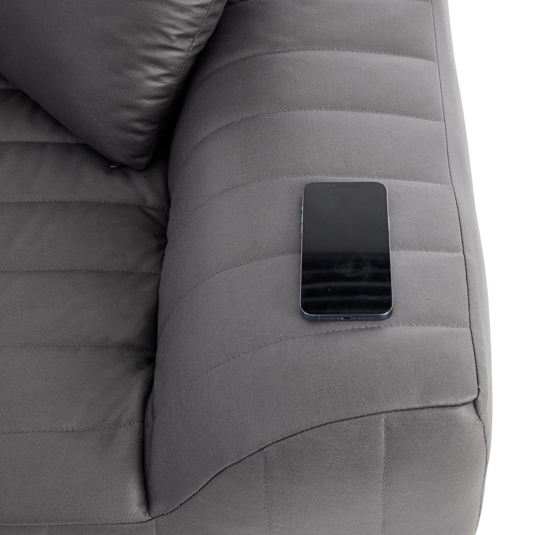 2-Seater Sofa in Grey Tech Cloth with 2 Cushions 185cm WICKERRUG