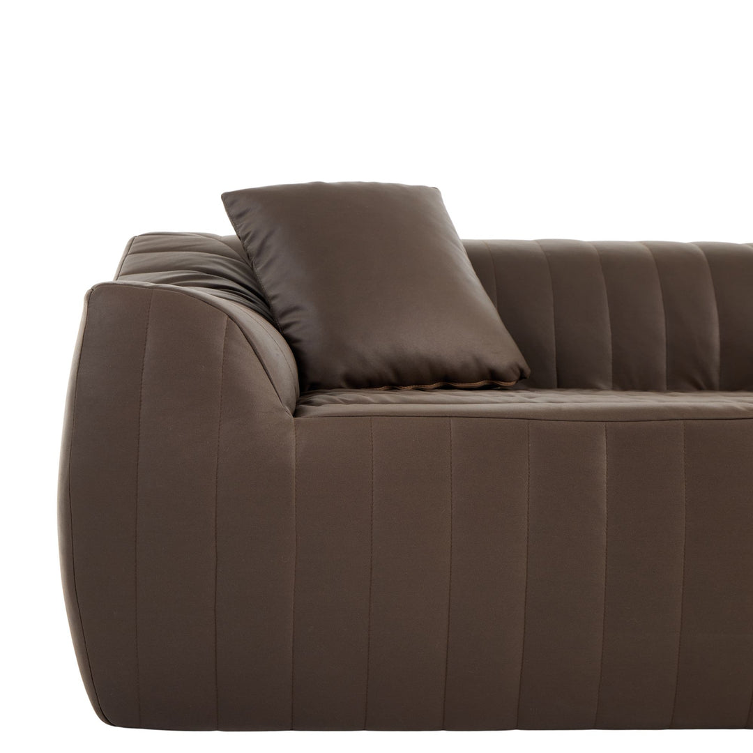 2-Seater Sofa in Brown Tech Cloth with 2 Cushions 185cm WICKERSIDEBOARD