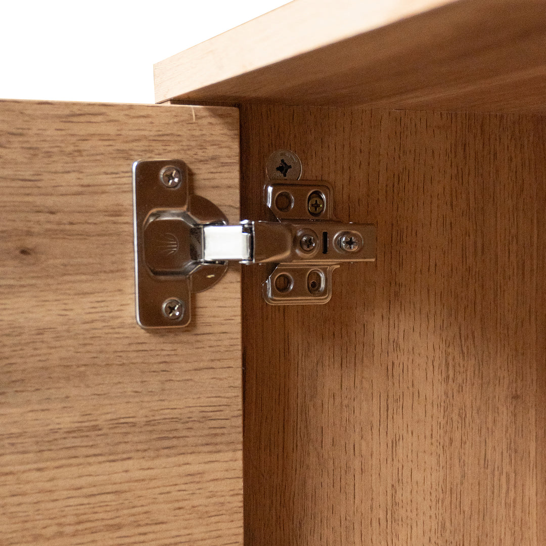 Vintage wood look TV stand with 2 doors and open shelves DECOMPOS