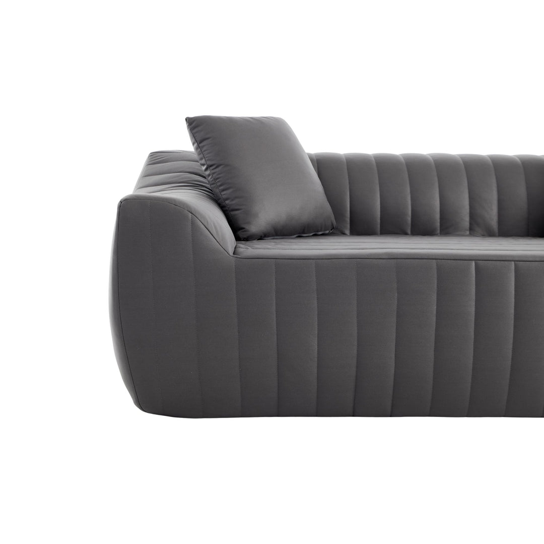 2-Seater Sofa in Grey Tech Cloth with 2 Cushions 185cm WICKERRUG