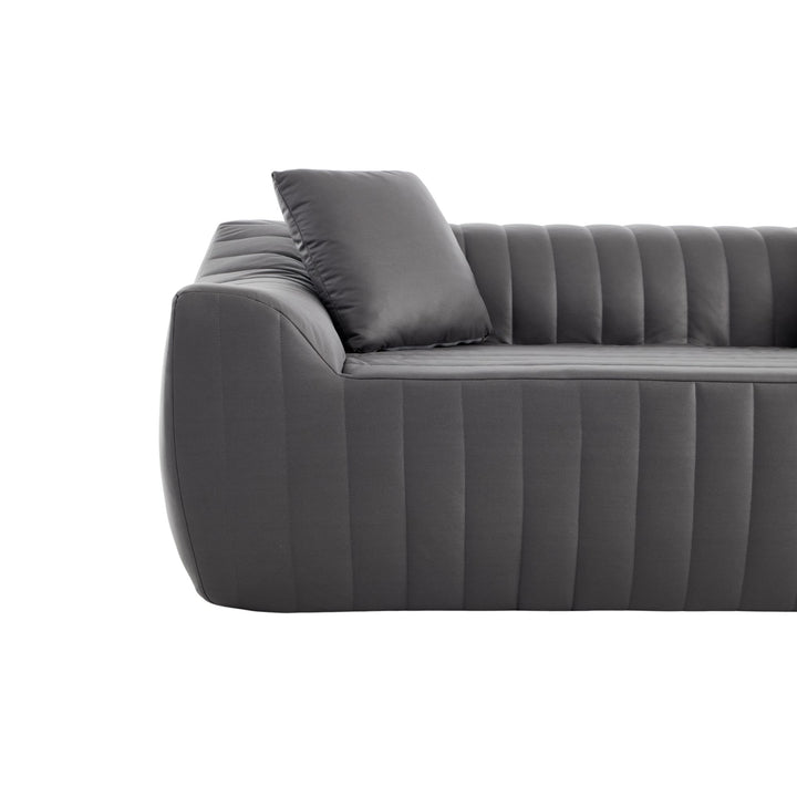 2-Seater Sofa in Grey Tech Cloth with 2 Cushions 185cm WICKERRUG