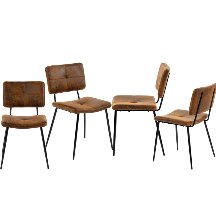 Set of 4 industrial brown suede dining chairs POMONA KD SUEDE 4PK
