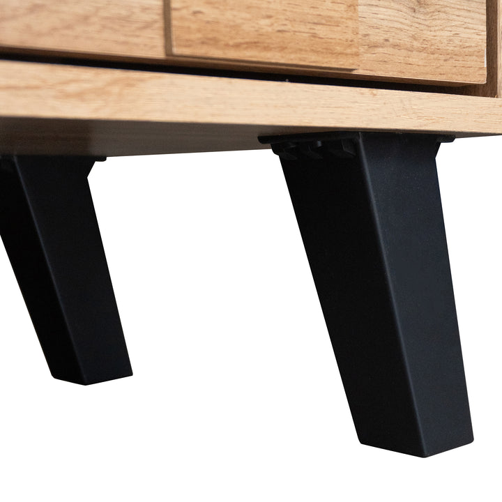 Set of 3 modern sideboard TV stand and shoe cabinet with geometric wood texture black legs DECOMPOS+FLAGELLUM+LYSOGEN